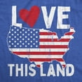 thumbnail image 2 of Womens Love This Land T Shirt Awesome Fourth Of July Party Patriotic United States Flag Graphic Tee for Ladies Womens Graphic Tees, 2 of 9