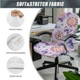 thumbnail image 3 of FKELYI Office Chair Slipcover Armchair Cover with 2 Piece Armrest Covers Purple Butterfly Bohemian Flower Print Breathable Swivel Boss Chair Protector, Large, 3 of 6