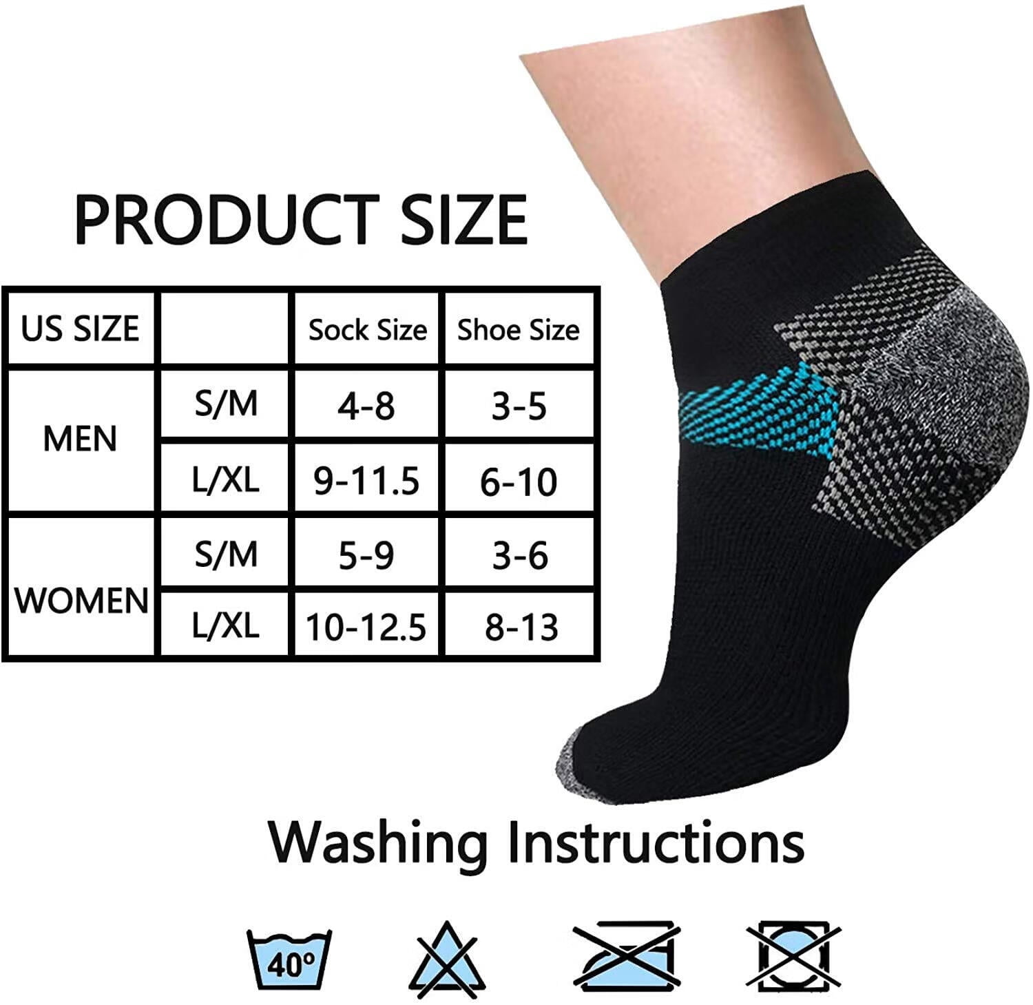 Compression Socks for Unisex Men and Women , Ankle Soft Moisture-Wicking Socks , Athletic Cushioned Low Cut Running Socks for a Secure Fit - 8 Pairs