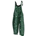 thumbnail image 2 of Women's Jumpsuits Casual Fashion Printed Loose with Adjustable Tie Straps Side Pockets Romper,Light Green,L, 2 of 4