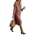 thumbnail image 4 of Corduroy Shirt Dress Women Fall Corduroy Button Down Shirt Dress Casual Lapel a Line Pleated Tunic Shift Midi Long Dress, 4 of 7
