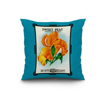 Sweet Peas Spencer Orange Seed Packet 20x20 Spun Polyester Pillow Sweet Peas Spencer Orange Seed Packet 20x20 Spun Polyester Pillow Custom Border