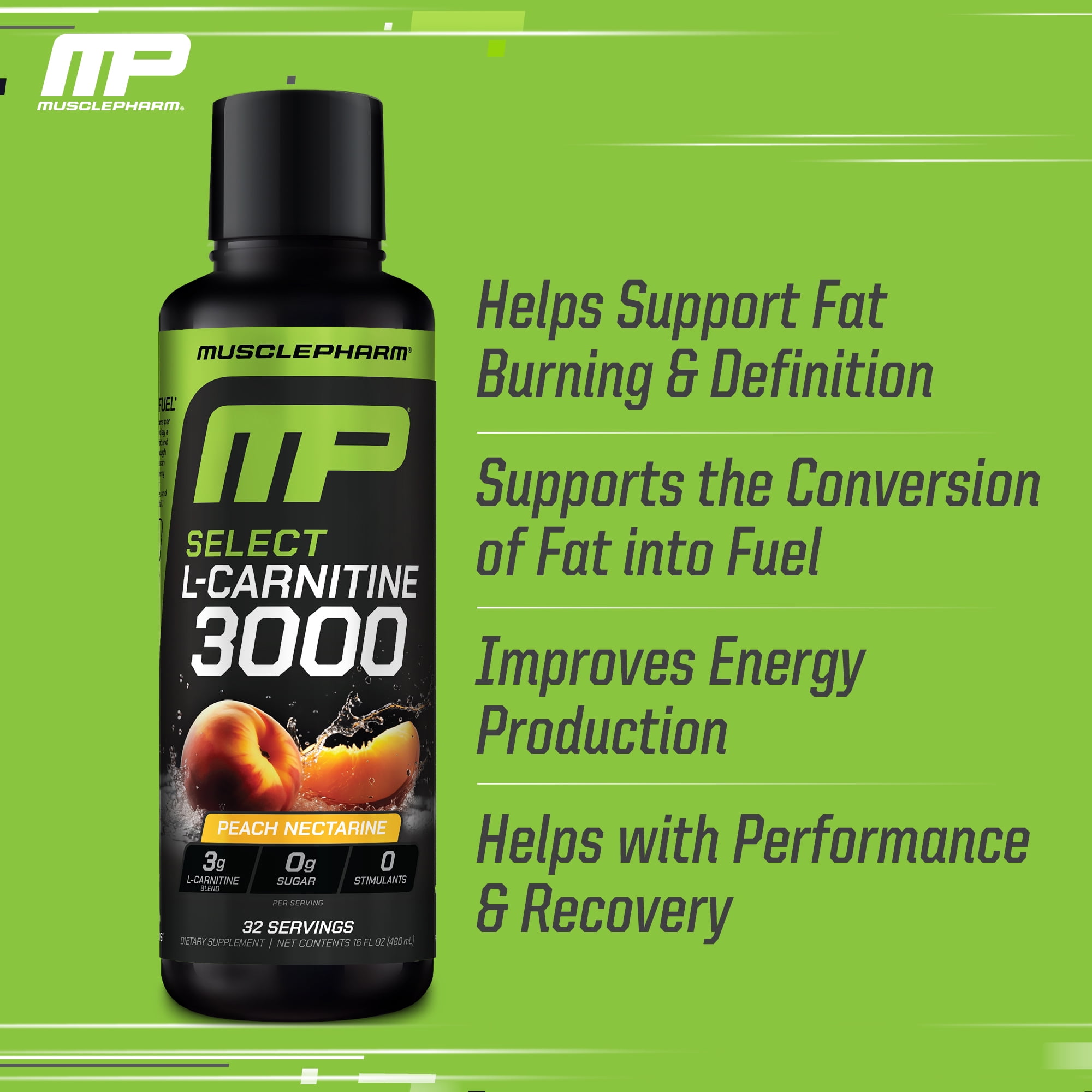 l carnitine musclepharm vitamin shoppe MusclePharm L-Carnitine 3000, Peach Nectarine, 3,000 mg, 16 fl oz (480 ml)