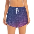 thumbnail image 2 of Salouo Violet Glitter Print Women's 2 in 1 Running Shorts Double-Layer Shorts Athletic Workout Gym Yoga Shorts Running Shorts for Women-Small, 2 of 7