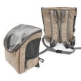 thumbnail image 2 of Sac à Dos pour Chien et Chat Approuvé par les Compagnies Aériennes pour Petits Chiens - Imperméable, Résistant aux Taches, Sac à Dos de Randonnée pour Chien avec Couverture en Filet, Ceinture - Brun Clair, 2 of 7