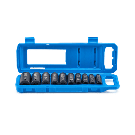 HART 10 Piece 3/8-inch CR-MO Impact Rated Socket Set, Standard Sockets