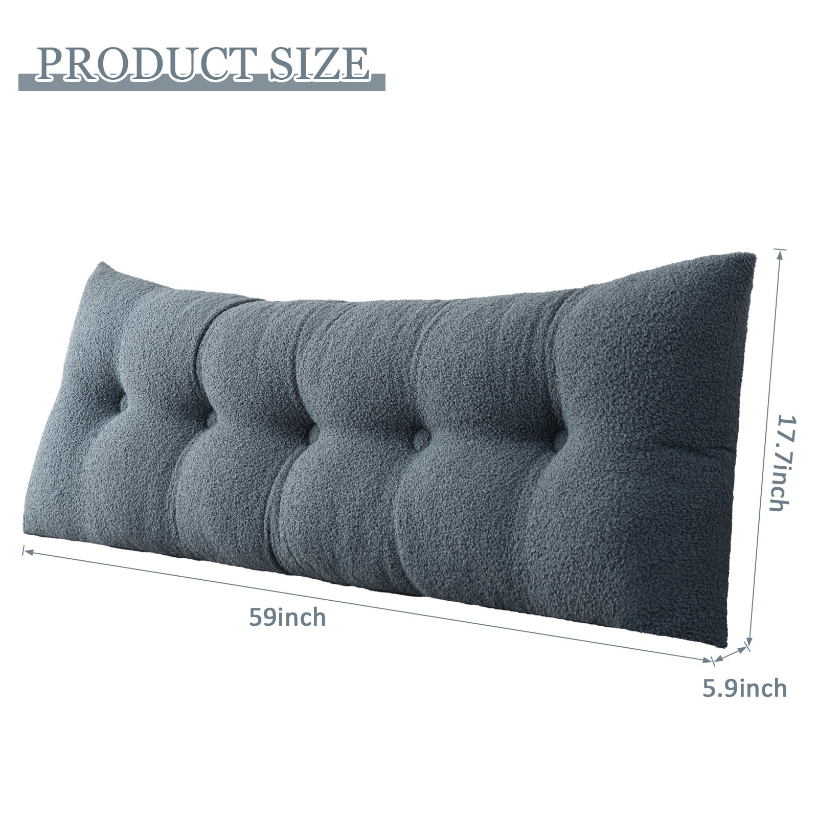 ANMINY Headboard Pillow, Teddy Velvet Fabric, Bed Rest Reading Pillow, Removable & Washable Cover, Daybed Wedge Pillow for Queen Beds