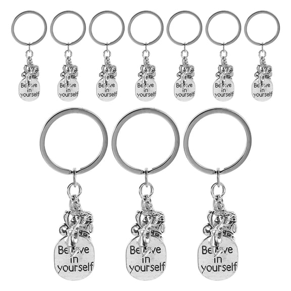 OUNONA 10-Piece Cheerleader Keychain Set, Motivational Cheer Charm for Backpack, Purse, Bag Accessory