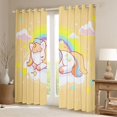 thumbnail image 2 of Feelyou Dreamy Unicorn Child Blackout Curtains Set of 2 (52x84 Each), Cartoon Stars Rainbow Window Curtains, Cute Yellow Horse Animal Curtains and Drapes, Window Curtains Home Decor, 2 of 6