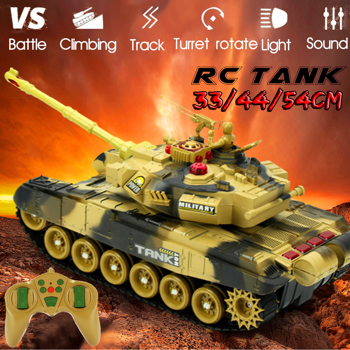 Remote Control German Tiger Panzer Mini RC Tank with Rotating Turret and Sound 