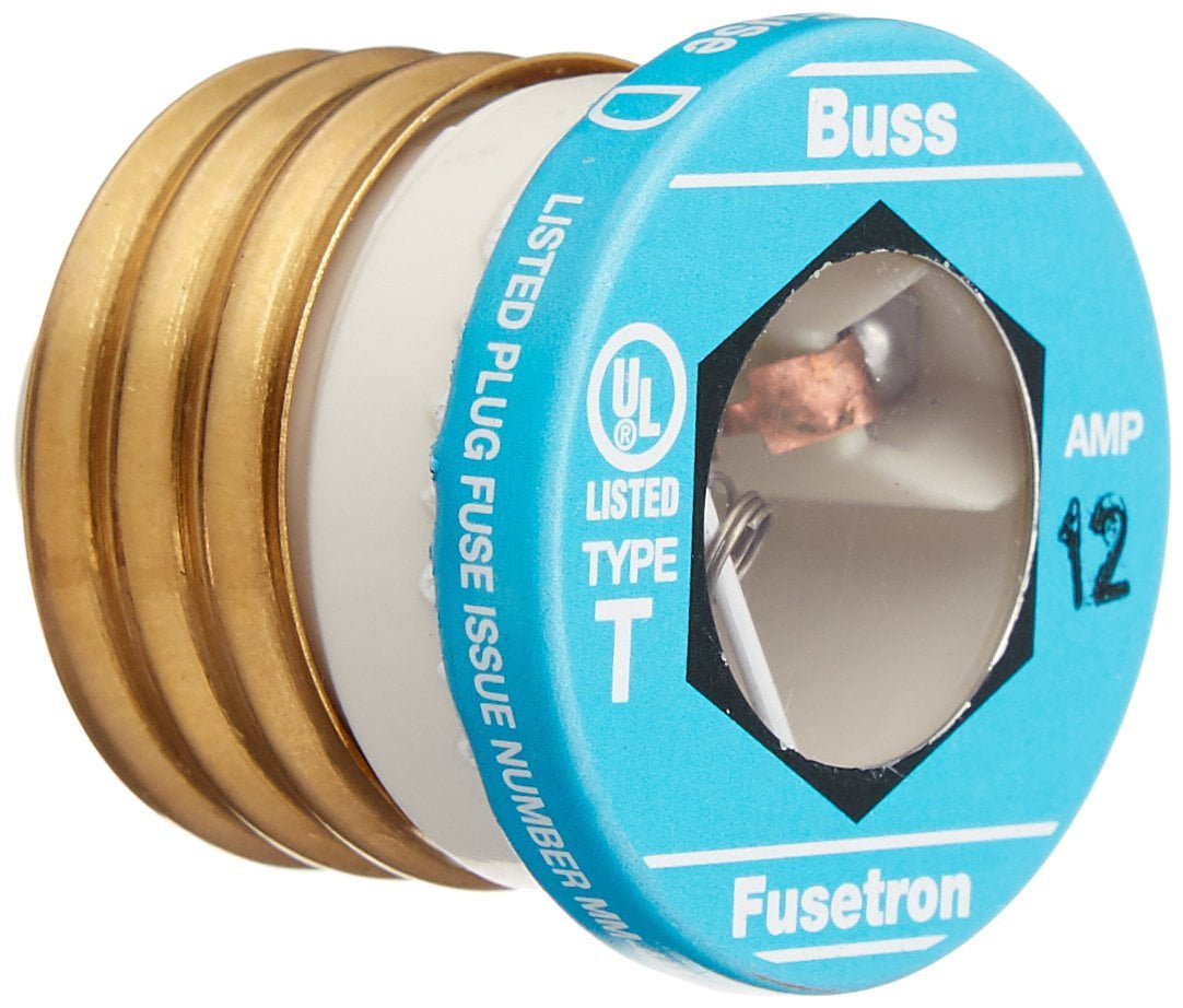 Bussmann BP/T12 12 Amp Type T TimeDelay DualElement Edison Base Plug