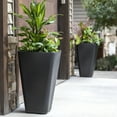 thumbnail image 2 of Step2 Bridgeview 26" Tall Black Plastic Square Indoor Outdoor Planter, 2 of 21