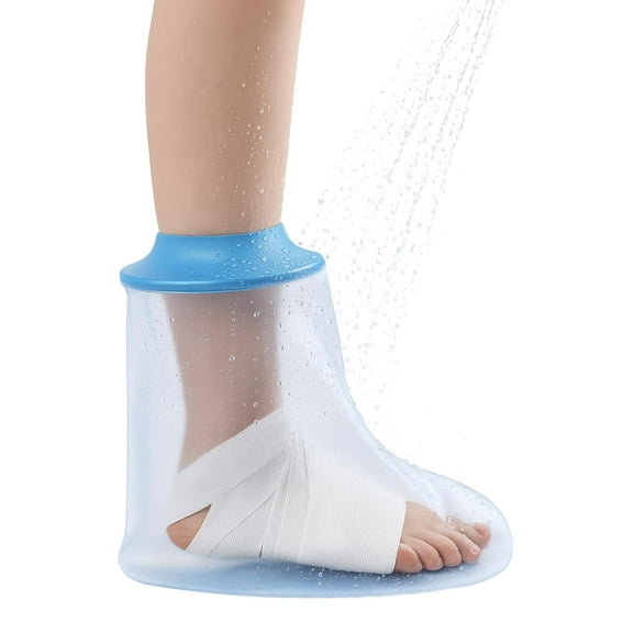 Mango Drum Waterproof Foot Cast Cover For Shower - Comfortable, Reusable Protector For Adult Ankle, Or Bandages - Watertight Cast Bag For Broken Foot & Wound Care - Durable, Easy To Use Design