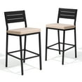 thumbnail image 5 of Pellebant Set of 2 Outdoor Swivel Bar Stools Aluminum Weatherproof Beige Patio Chairs, 5 of 7