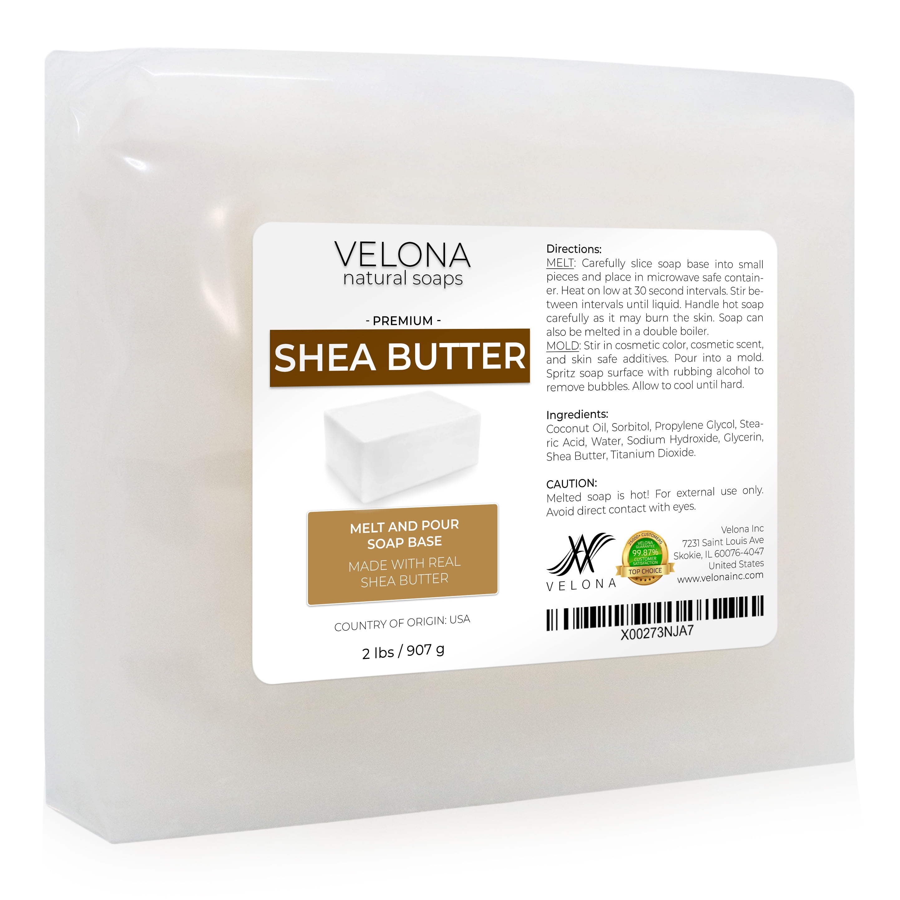 2 LB Shea Butter Melt and Pour Soap Base by Velona SLS/SLES Free