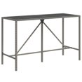thumbnail image 2 of vidaXL 9 Piece Garden Bar Set with Cushions Grey Poly Rattan, 2 of 4
