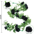 thumbnail image 3 of 2 Pack Black Artificial Flower Garland Each 6.5FT Fake Rose Vine Hanging Rose Garland for Wedding Flowers Xmas Table Centerpiece Arrangement Mirror Decor, 3 of 5