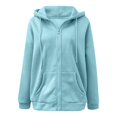thumbnail image 6 of Zip Up Hoodies for Women 2025 Long Sleeve Plain Oversized Hoodie with Pockets Hooded Sweatshirt Women Jacket, 6 of 8