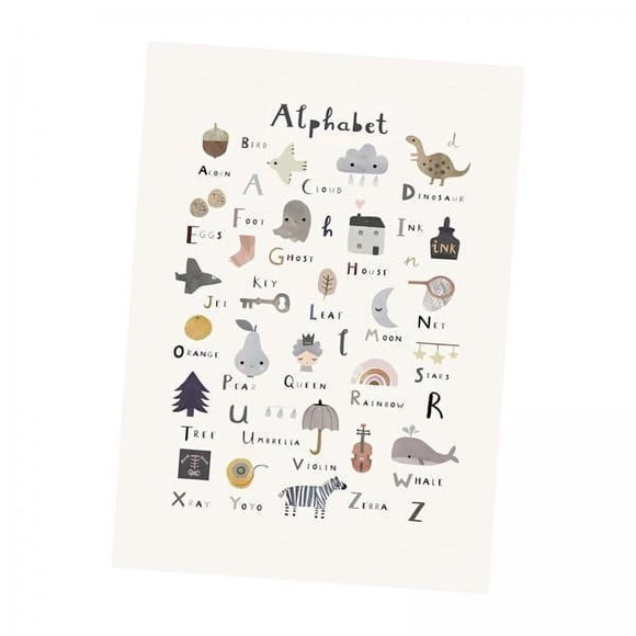 Siruishop 4xAlphabet Poster Cute Alphabet Wall Art Posters for Room Decor Wall Classroom 30cmx40cm
