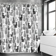 thumbnail image 2 of Sonernt Cat Shower Curtain for Bathroom Cute Shower Curtain with 12 Hooks Kitten Animal Decorative Black and White Fabric Bath Curtain Gift for Cat Lovers Kids and Girls Machine Washable 72x72 inch, 2 of 6