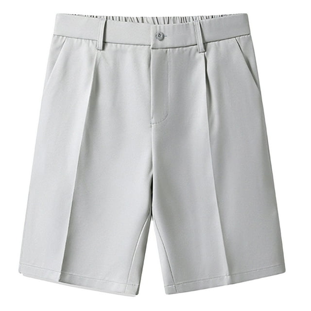 Birdeem Mens Solid Color Casual Five-Point Pants Suit Shorts Have Pockets Button Pants