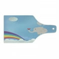 thumbnail image 1 of Blue and Pink Cutting Board, Nursery Graphic Elephant with Balloons and Rainbow on Sky, Decorative Tempered Glass Cutting and Serving Board, in 3 Sizes, by Ambesonne, 1 of 2