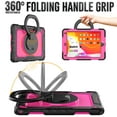 thumbnail image 4 of iPad 6th Generation Case with Built in Screen Protector, iPad 5th Gen Case, iPad Air 2 Case, Kids Shockproof Child Proof Cover with Rotating Stand Handle Grip for iPad 9.7" 2018/2017,Black + Rose, 4 of 6
