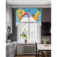 thumbnail image 3 of Blue Summer Pool Swag Valances for Windows, Small Curtains Drapes, Watermelon Swimming Ring Slippers Kitchen Window Curtains Over Sink Rod Pocket Window Treatment Valance for Bedroom/Bathroom 56"x36", 3 of 5