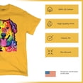 thumbnail image 4 of Tee Hunt Dean Russo Cute Neon Dog T-Shirt Adopt A Pet Colorful Pet Men's Tee, Yellow, Large, 4 of 5
