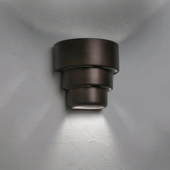 Luxury Lighting Fasciato 10" High Ceramic Outdoor Wall Light, Rubbed Bronze Painted Finish, LED Bulb Included