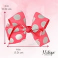 thumbnail image 5 of 6 Inch Grosgrain Hair Bow Hair Clip for Girls- Large Dots, 5 of 5