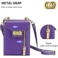 thumbnail image 3 of Phone Case for Samsung Galaxy Z Flip 5 5G 2023 Wallet Cover with Credit Card Holder Zipper Slot Shoulder Crossbody Strap Lanyard Leather Stand Cell ZFlip5 Z5 Flip5 5Z Women Girls Purple, 3 of 14