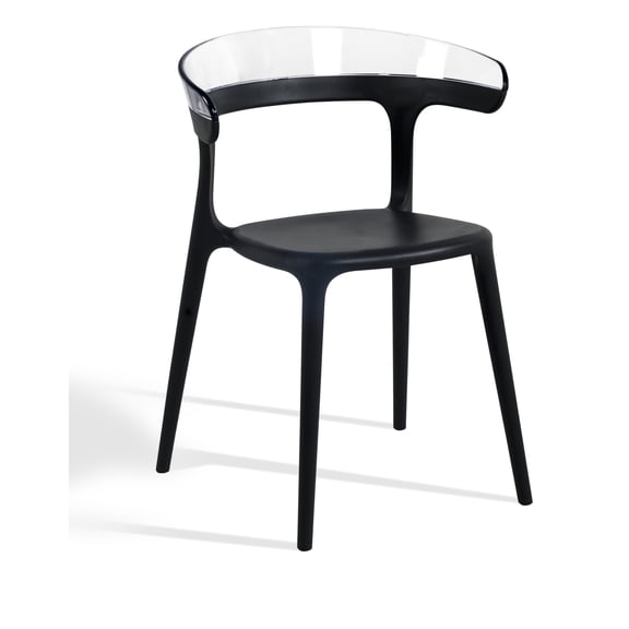 Omax Decor Mia Resin Patio Dining Chair in Black and Clear - (Set of 2)