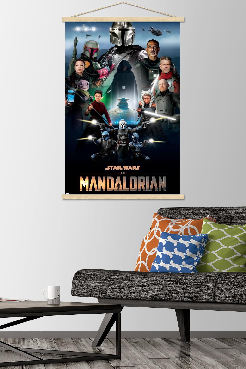 Star Wars: The Mandalorian Season 2 - Key Art by Andrew Switzer Wall Poster with Wooden Magnetic Frame, 22.375" x 34"