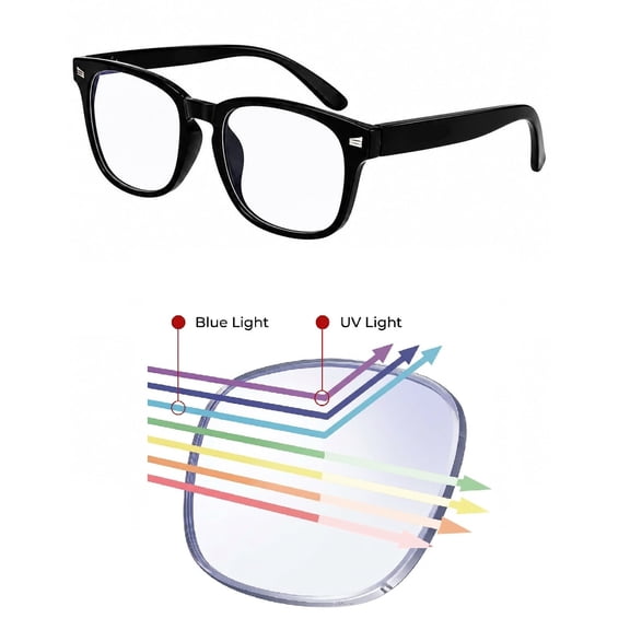 Blue Light Blocking Glasses for Sleep, Computer & Gaming – Clear Lens to Reduce Eye Strain, Headaches & Improve Rest – Lightweight Anti-Blue Light Eyewear for Men & Women