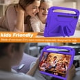 thumbnail image 3 of ELEHOLD for Samsung Galaxy Tab S9 Plus/S9 FE Plus/S8Plus/S7FE/S7Plus Rugged Case Kids Friendly EVA Full Body Protective Handle Grip Kickstand Function Shockproof Kids Case for Boys Girls,Purple, 3 of 5