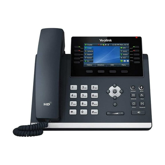 Yealink T46U IP Phone, 16 VoIP Accounts. 4.3-Inch Color Display. Dual USB 2.0, Dual-Port Gigabit Ethernet, 802.3af PoE, Power Adapter Not Included (SIP-T46U)
