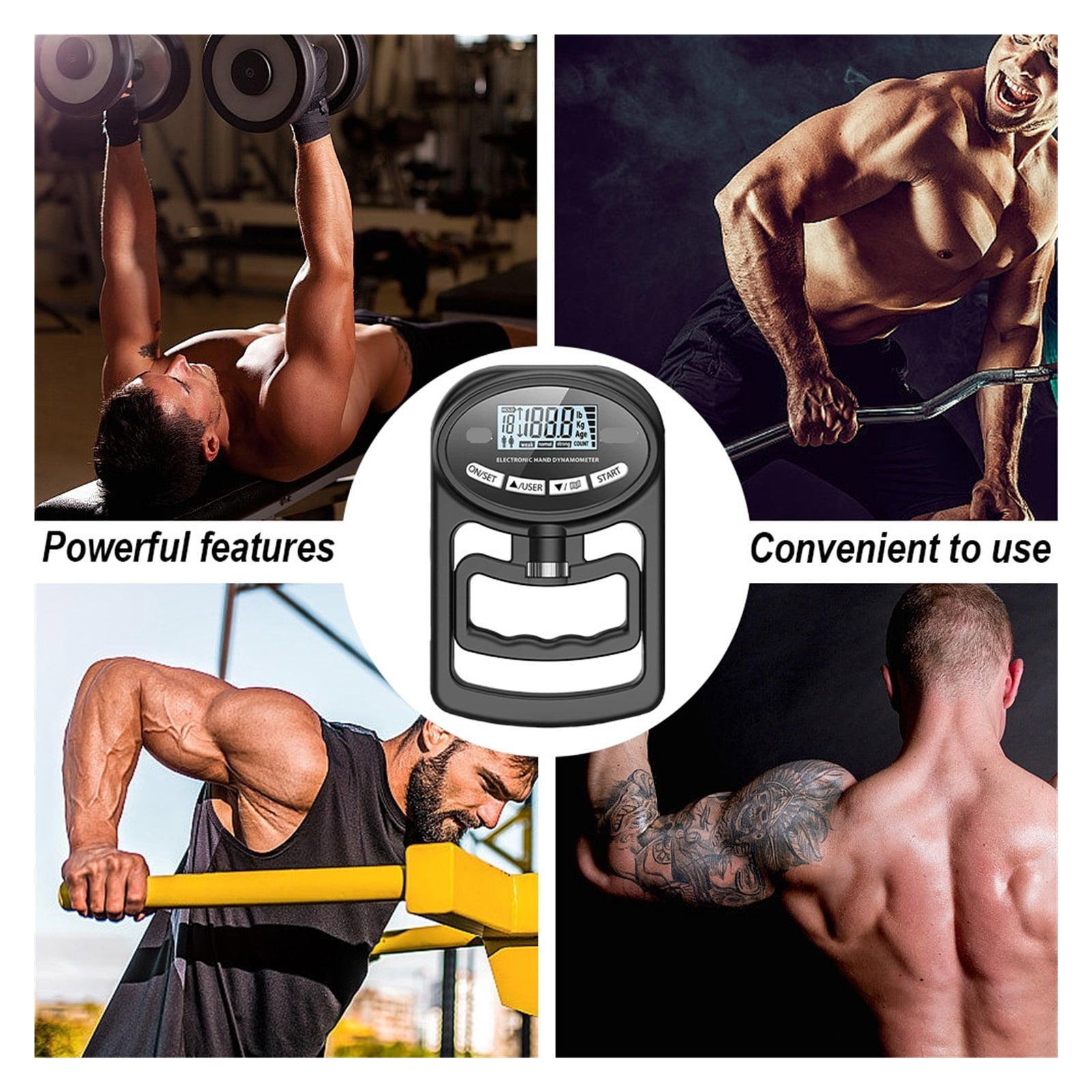 Grip Strength Tester 265Lbs/120Kg Grip Strength Meter Ergonomic Hand Grip Training ,Accurate Measurement