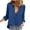 #0016-Navy, variant on Womens Button Down Shirts Cotton Long Sleeve V Neck Blouses Loose Fit