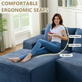 thumbnail image 5 of Aukfa 95" Cloud Sectional Sofa Boneless Couch Modular Sofa Bed for Living Room, 2 Side Pockets, Left Chaise, Blue, 5 of 9