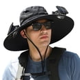 thumbnail image 3 of Kcolen Sun Hats for Men Work Solar Fan Hat with Rechargeable Battery High Speed Ventilation Wide Brim for Summer Outdoor Wide Brim Sun Hat, 3 of 7