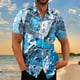 thumbnail image 3 of Camisas de Manga Larga para Hombres Impresión Botón Cuello de Vuelta Blusa Casual, Hombre de Manga Corta Botón Abajo Camisas, 3 of 4