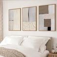 thumbnail image 4 of HPNIUB Large Abstract Neutral Framed Canvas Wall Art Mid Century Beige Brown Gray Textured Painting Set of 3 for Living Room Bedroom Office 24x36 Inch, 4 of 9