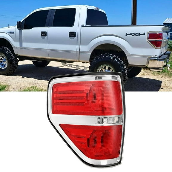 Nilight Taillight Assembly Compatible with 2009 2010 2011 2012 2013 2014 Ford F-150 F150 Pickup Truck Taillights Rear Lamp Replacement OE Style Red Housing Driver Side Chrome Trim