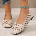 thumbnail image 6 of SuTry Women's Round Toe Flats Polka Dot Print Slip On Metal Buckle Decor Soft Sole Comfortable Casual Walking Shoes(38), 6 of 9