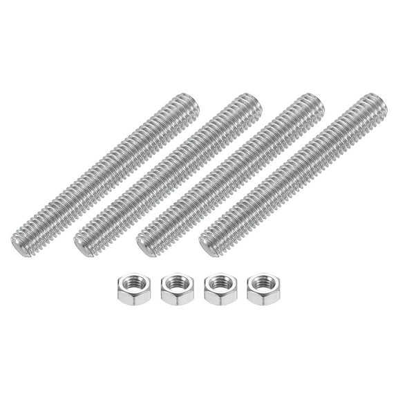 5/16"-18 Fully Threaded Rod, 4Pack 304 Stainless Steel 2.4" Long Threaded Screw