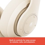 RadioShack Bluetooth Headphones – 40mm Drivers, 30-Hour Playtime, Bluetooth 5.4, Built-In Microphone, Foldable Design, Elegant Creme