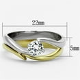 thumbnail image 2 of Womens Rings Two-Tone IP Gold (Ion Plating) 316L Stainless Steel Ring with AAA Grade CZ in Clear TK1092, 2 of 4