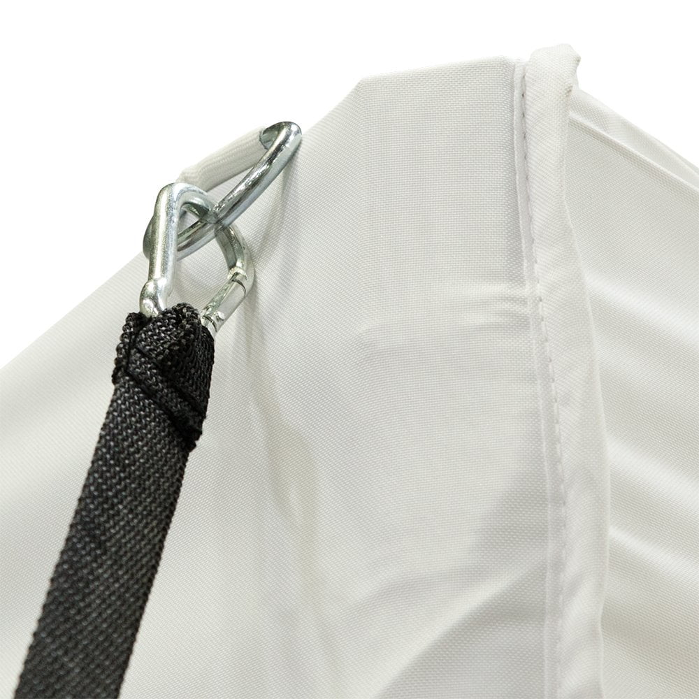 Basic Tent Stake Kit – Includes Black Nylon Draw-String Bag with String Cord Lock, 4X 9in Yellow PVC Stakes, 4X 13ft Black Nylon Webbing Sections with Carabiner and Length-Adjusting Clip