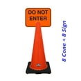 thumbnail image 2 of RK-Safety 28" Orange Cone, Black base without Reflective Tape, Plus Cone Sign 28 "Do Not Enter", (Cone-8 ea + Cone Sign-8 ea), 2 of 2